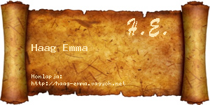 Haag Emma névjegykártya